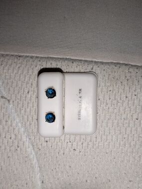 Sterling Silver Blue Crystal Stud Earrings